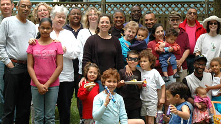 A Loving Day Celebration with three generations of family in a backyard Washington, DC